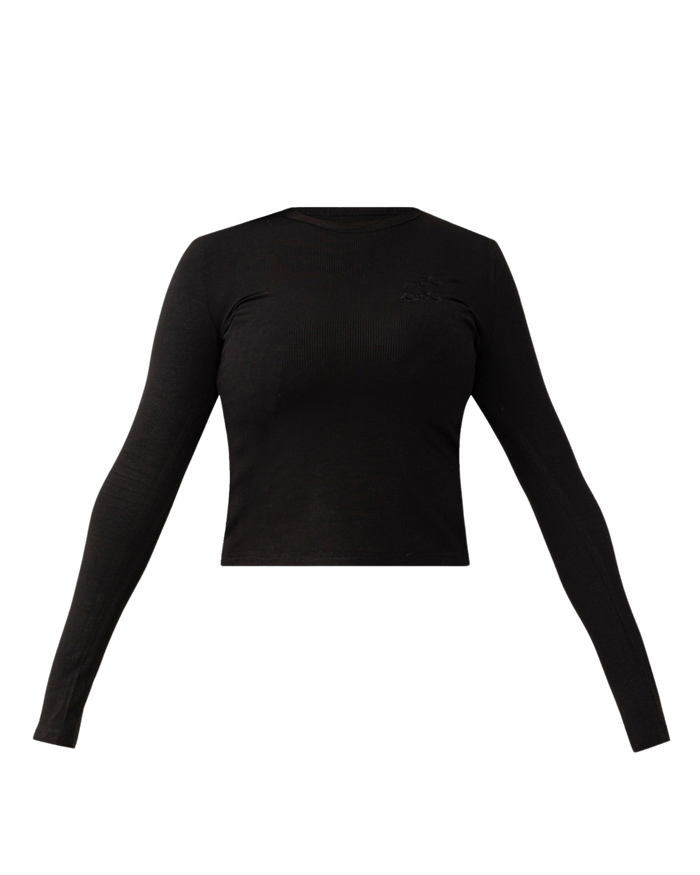 RIBBED BADDIE LONG SLEEVE (BLACK)