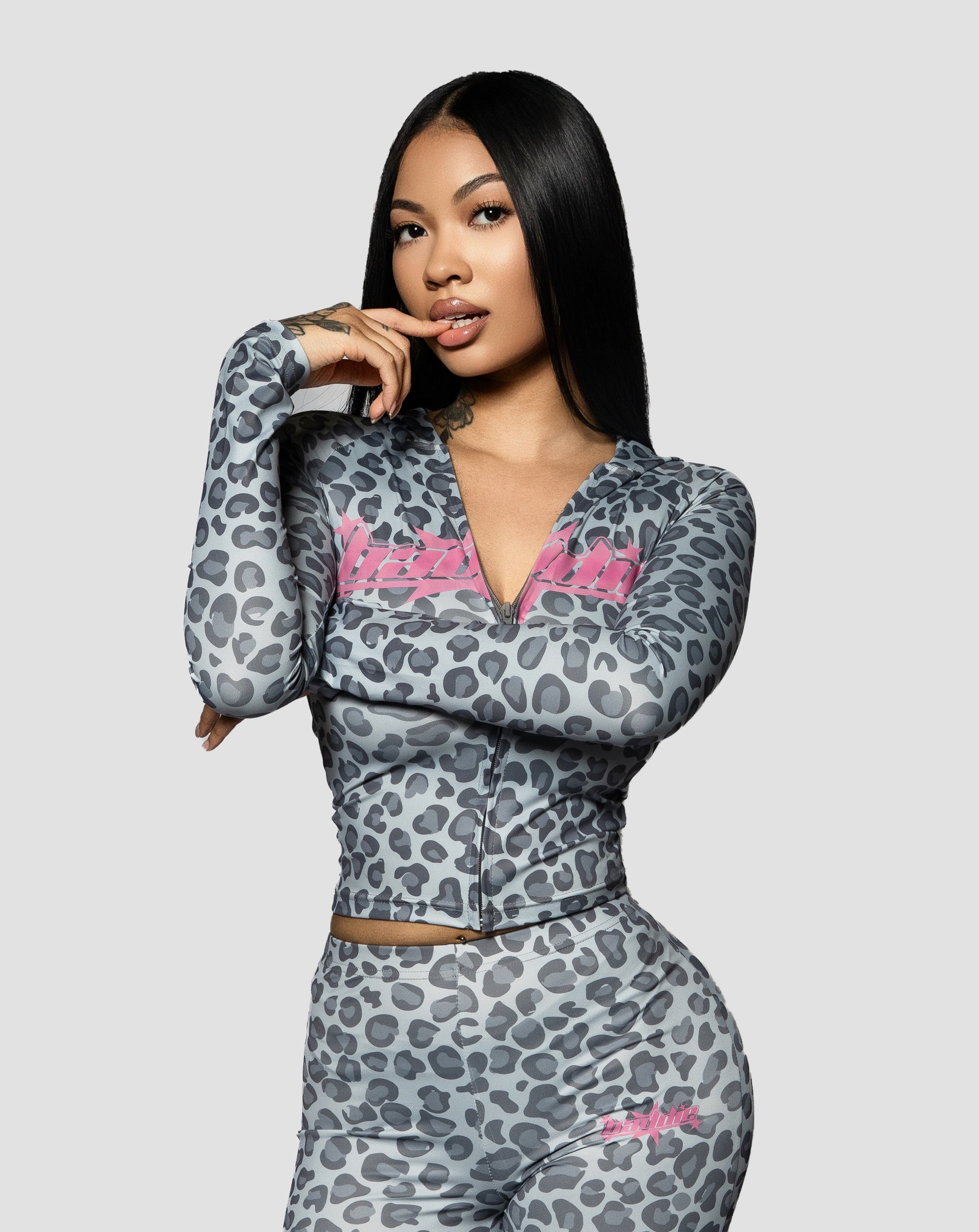 Y2K Cheetah Jacket Grey/Black