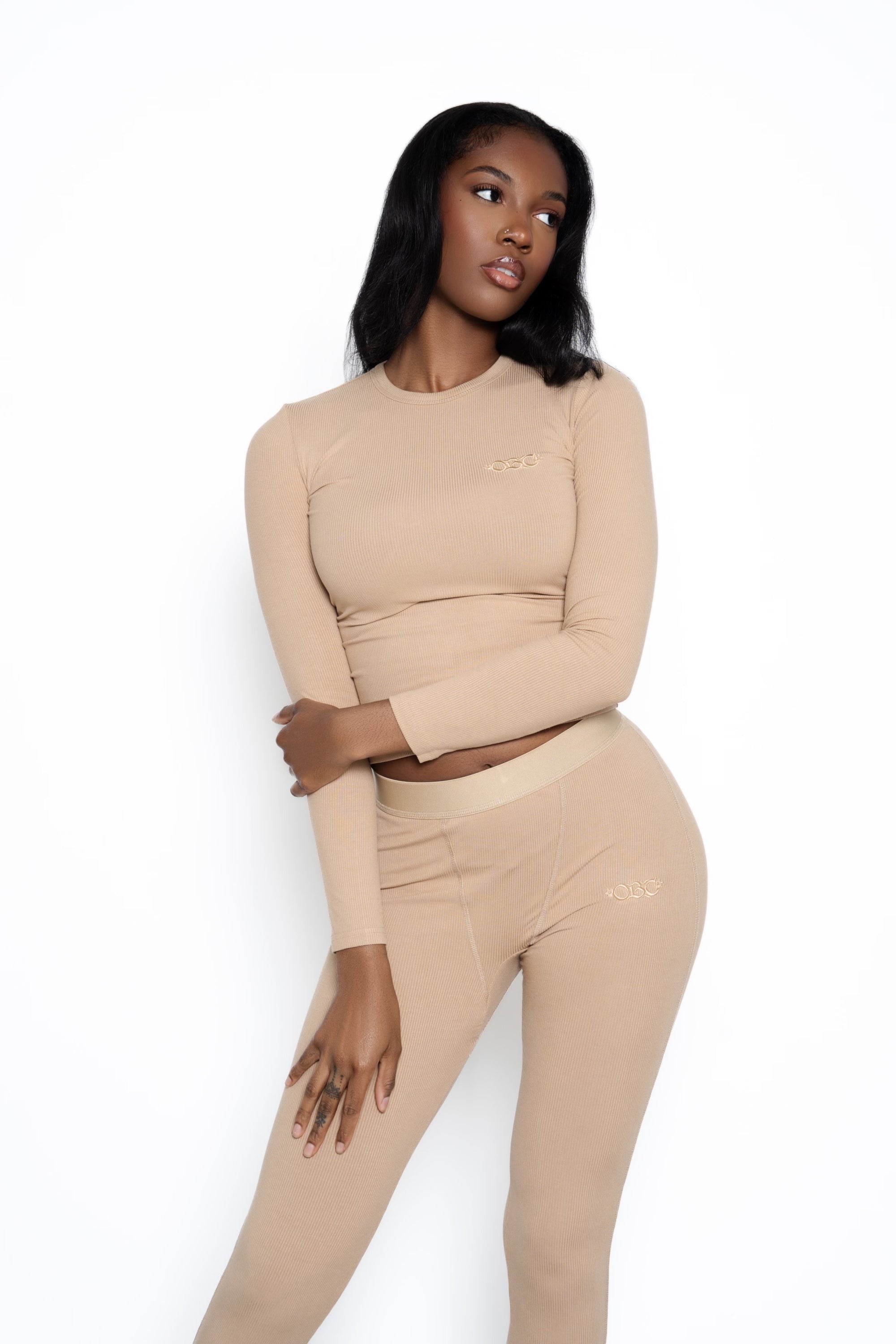 RIBBED BADDIE LONG SLEEVE (NUDE)