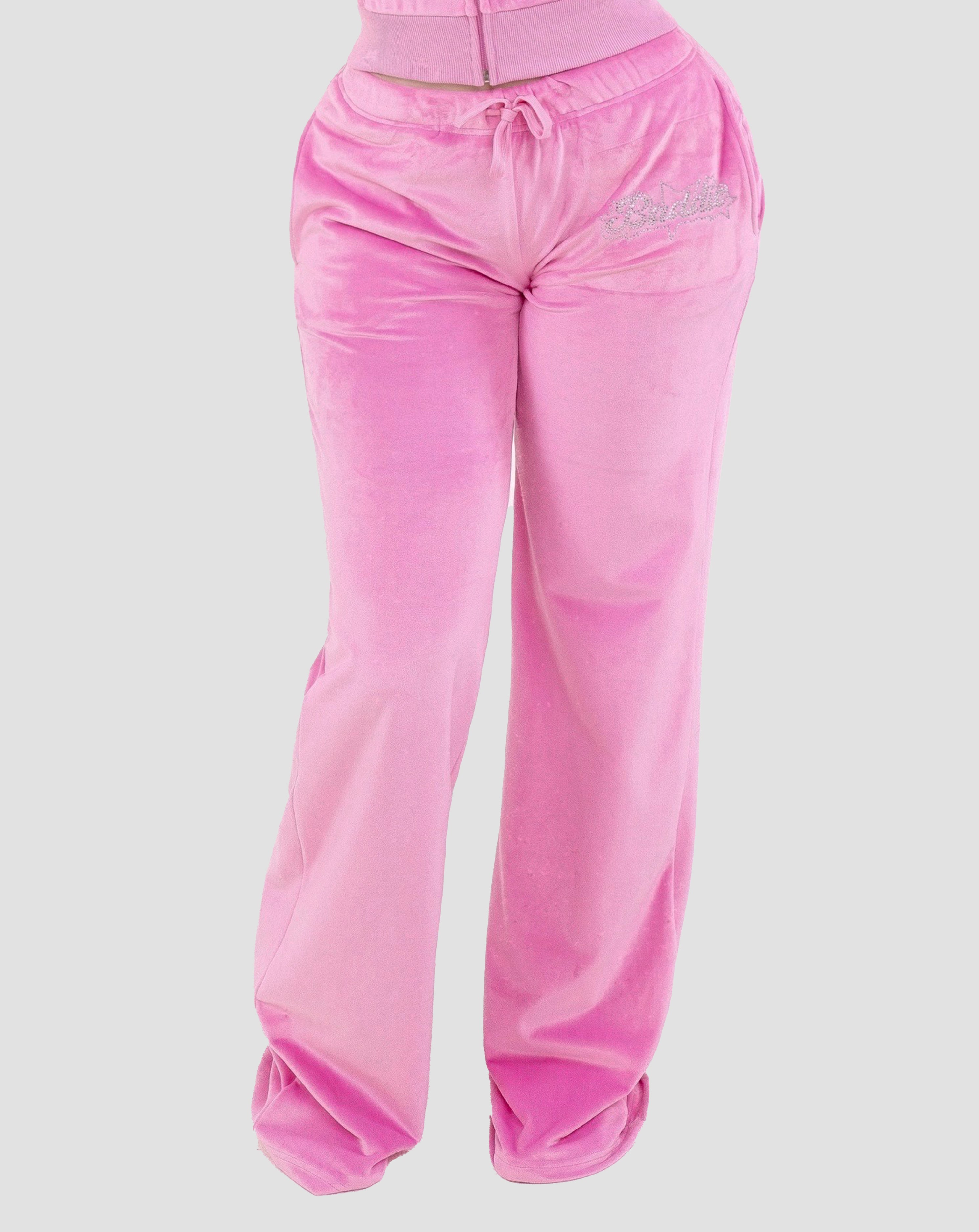 Baby Girl Velour Pants Pink