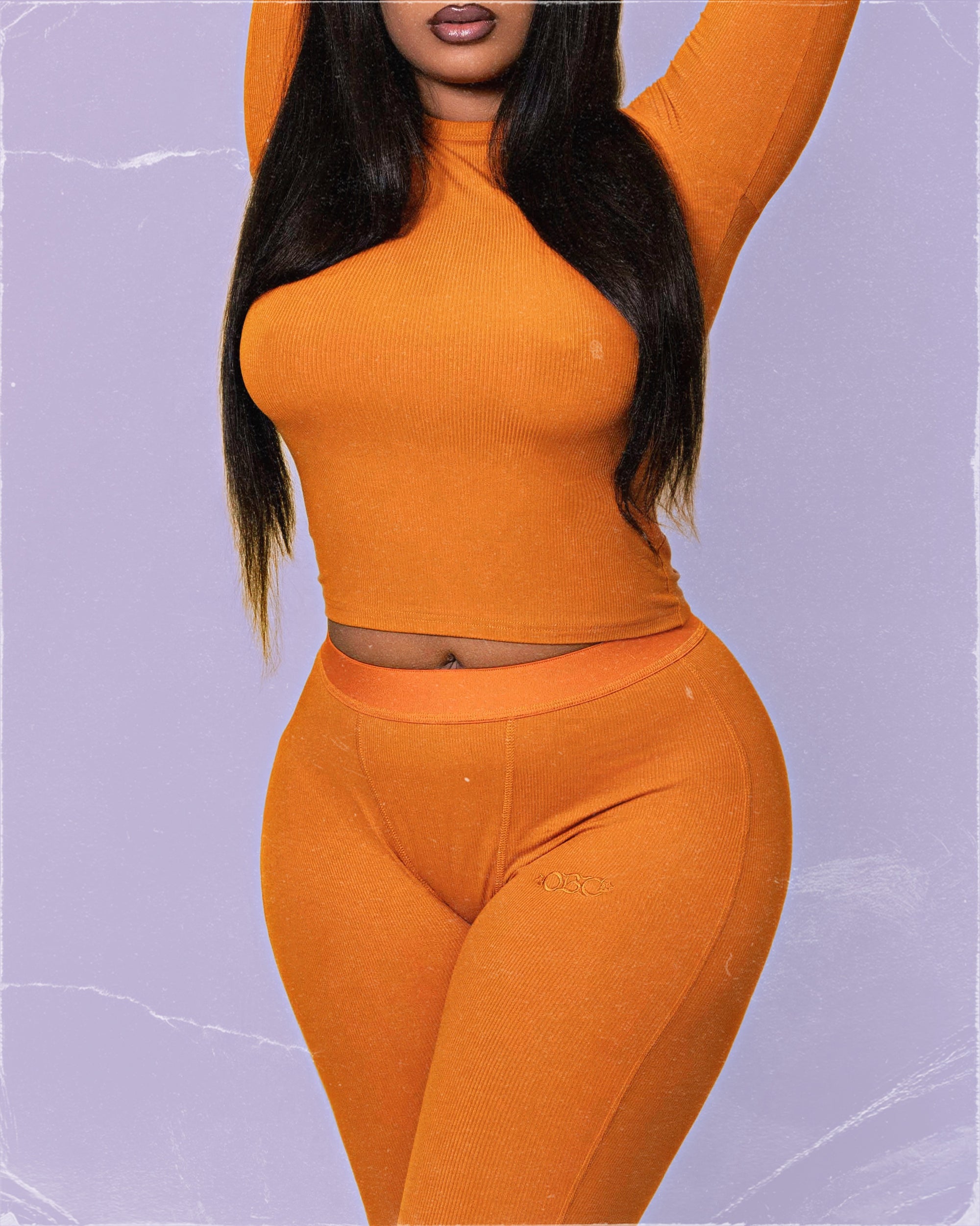 RIBBED BADDIE LONG SLEEVE (GEORGIA PEACH)