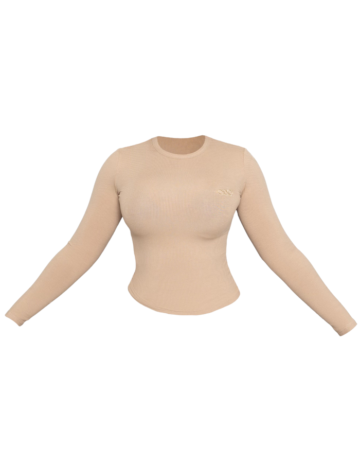 RIBBED BADDIE LONG SLEEVE (NUDE)