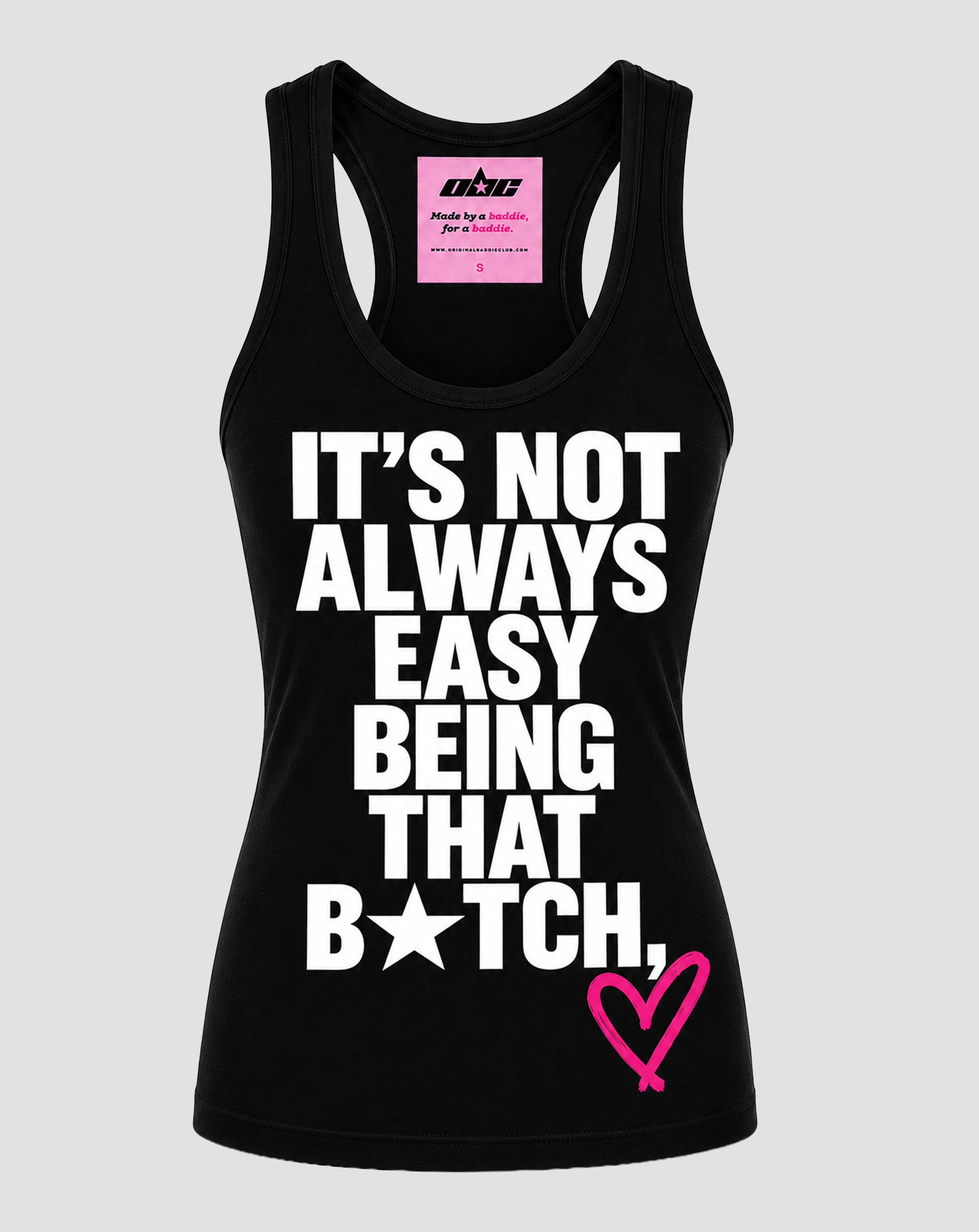 “It’s Not Easy” Baddie Statement Tank Black