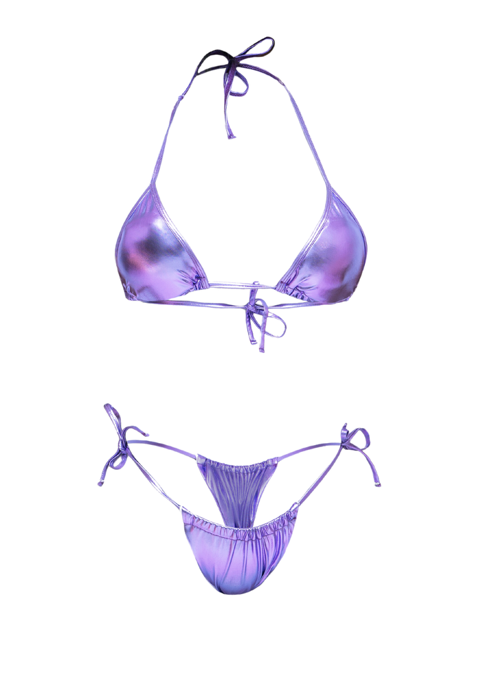 BADDIE BIKINI IN METALLIC (PURPLE)