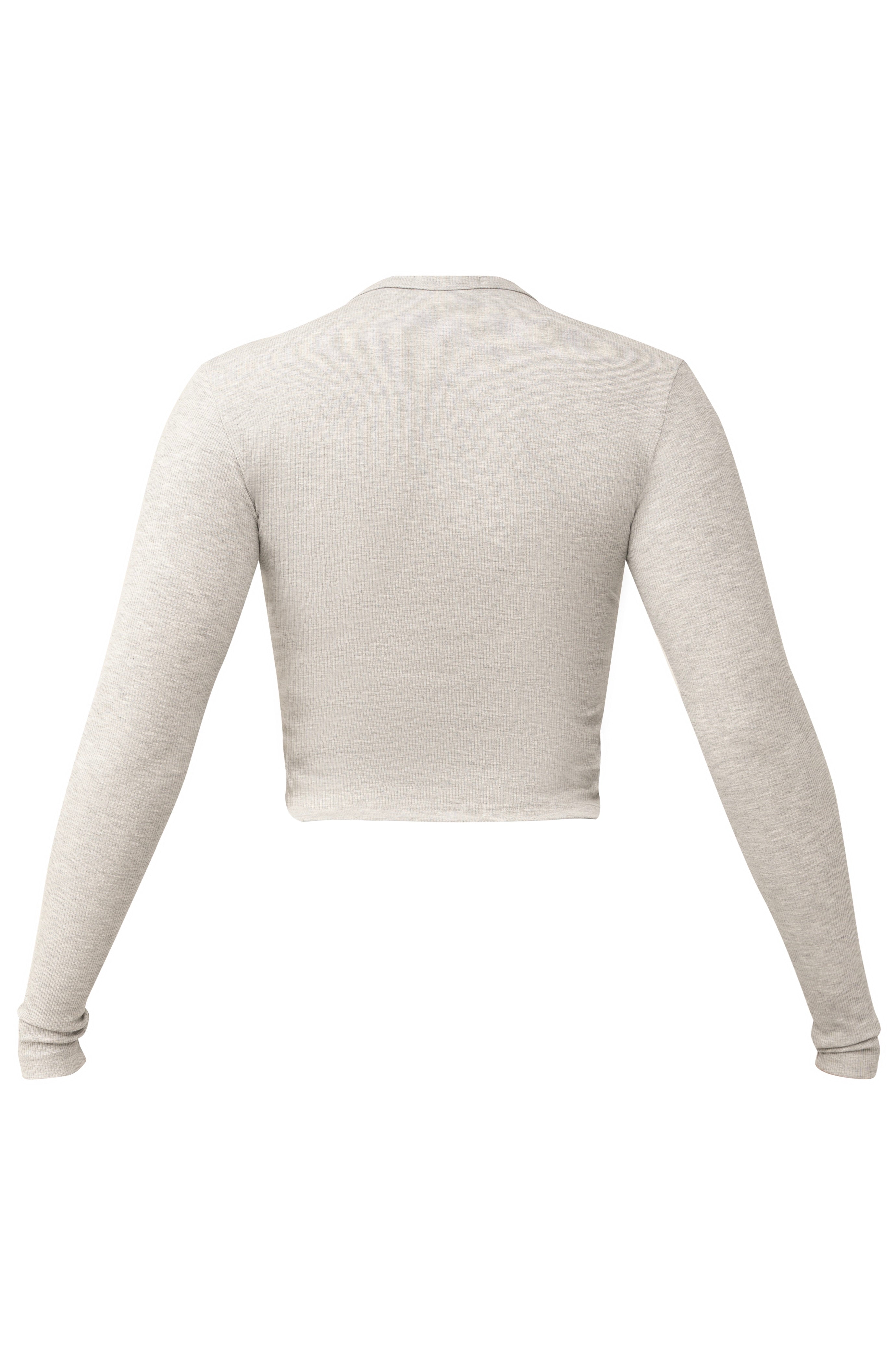 RIBBED BADDIE LONG SLEEVE (HEATHER GREY) – OBC